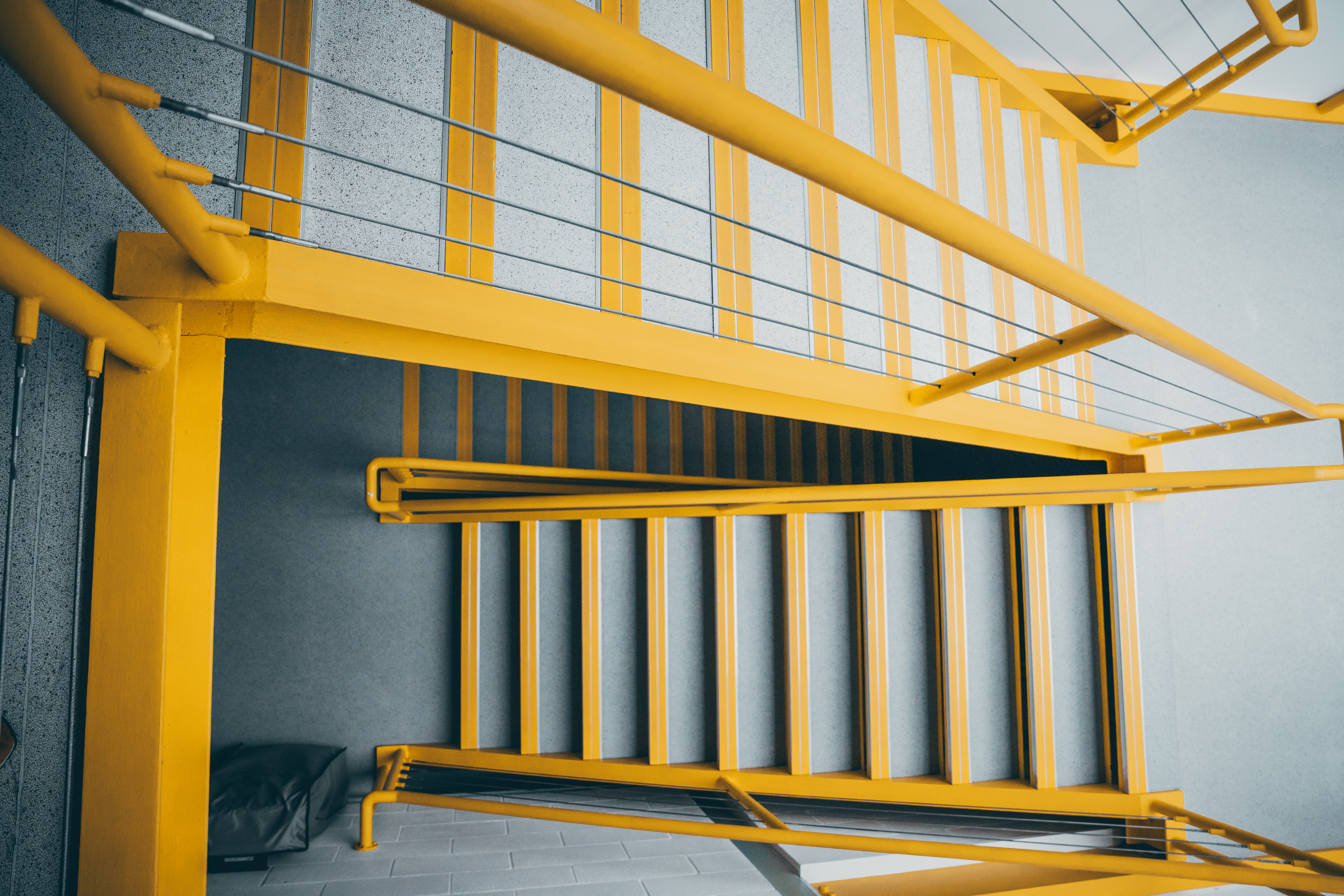 Aerial view of staircase in the Arts Building