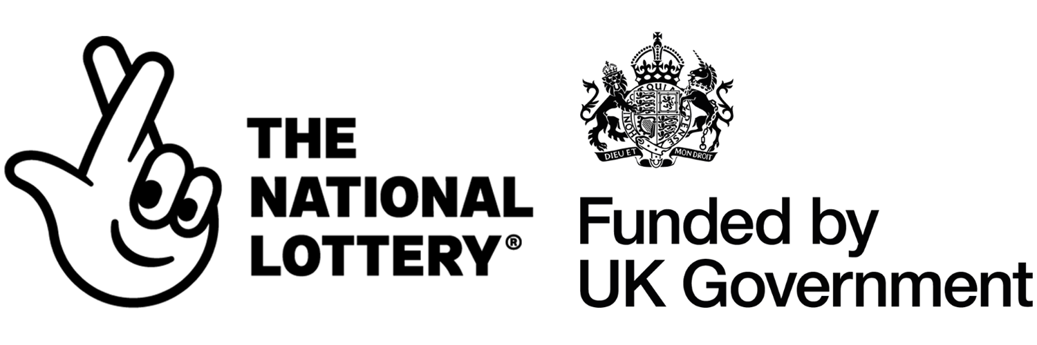 The National Lottery logo and Fund by UK Government logo