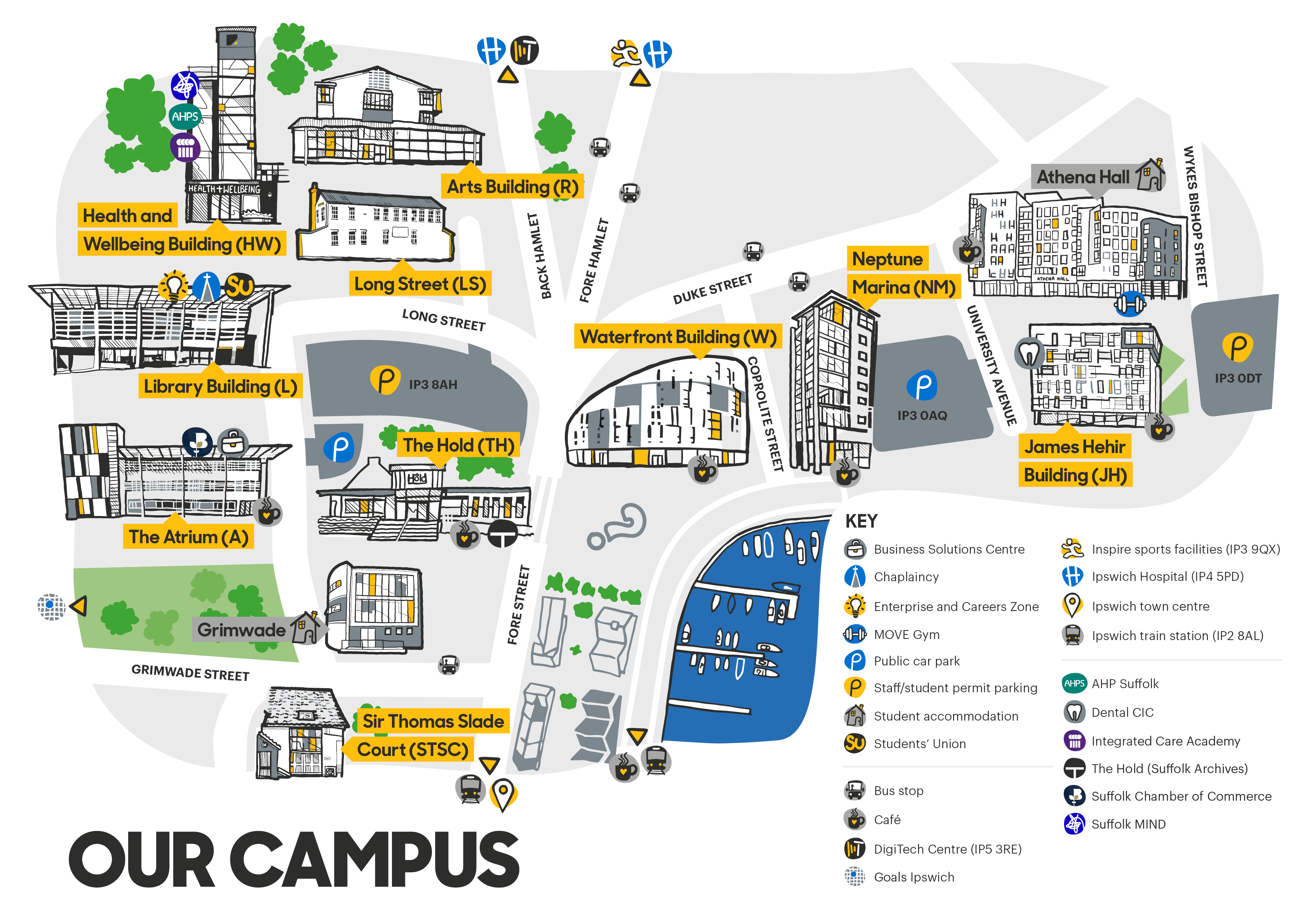 A map of the Ipswich campus